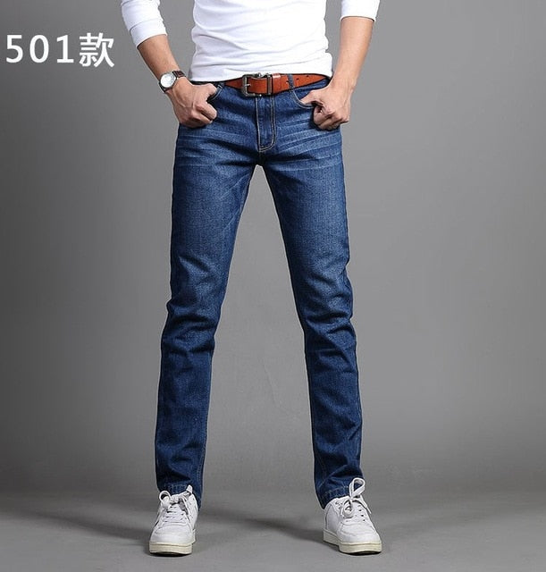 New Men s Fashion Jeans Business Casual Stretch Life Fitness