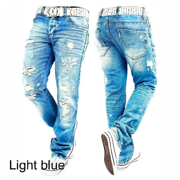 Hemiks Men'S Ripped Skinny Distressed Destroyed Slim Fit