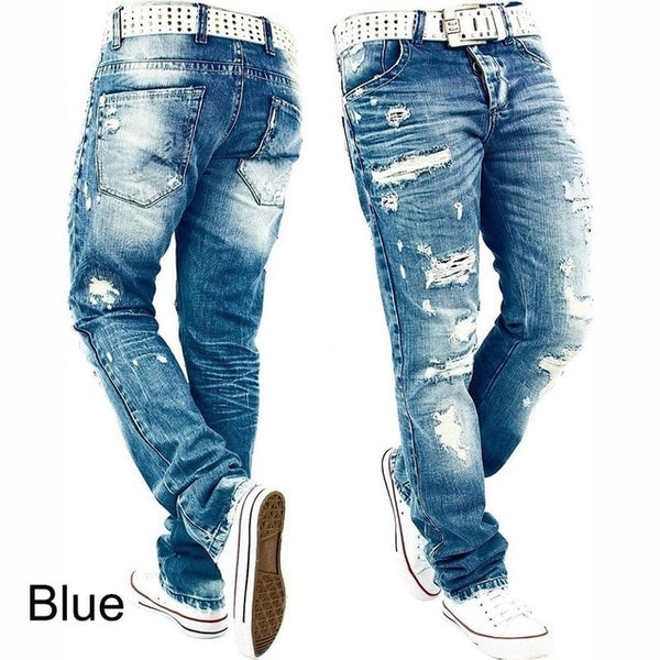 Hemiks Men'S Ripped Skinny Distressed Destroyed Slim Fit